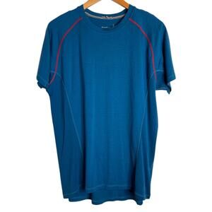 SMARTWOOL Merino Wool Tee Blue Performance Base Layer T-Shirt Men’s Large